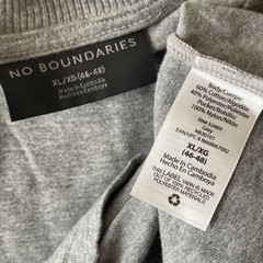 Oversized Heather Gray Short Sleeve T-Shirt With Ribbed Collar & Chest Pocket XL