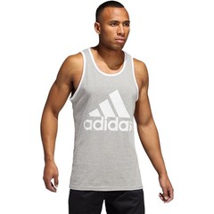 adidas Men’s Badge Of Sport Logo Graphic Tank Grey Heather White-Small