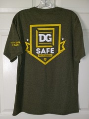 DG Dollar General Supply Chain Think Safe Be Safe Tee Shirt Size Medium Green
