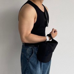 Elastic Men’s Gym Tank Top with Texture Stitching Casual Sleeveless Style