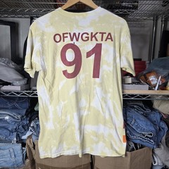 Odd Future OFWGKTA 91 Shirt Medium Yellow Tyler The Creator Acid Wash Tattered