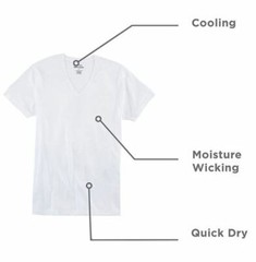 Stafford 4-Pack Men’s Dry+Cool Blended Cotton V-Neck T-Shirts White