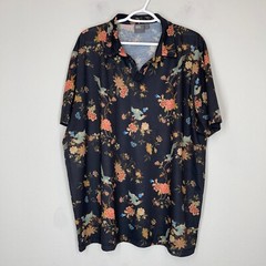 ASOS Pullover Hawaiian Shirt Mens Size 3XL Floral Bird Print Collared Multicolor