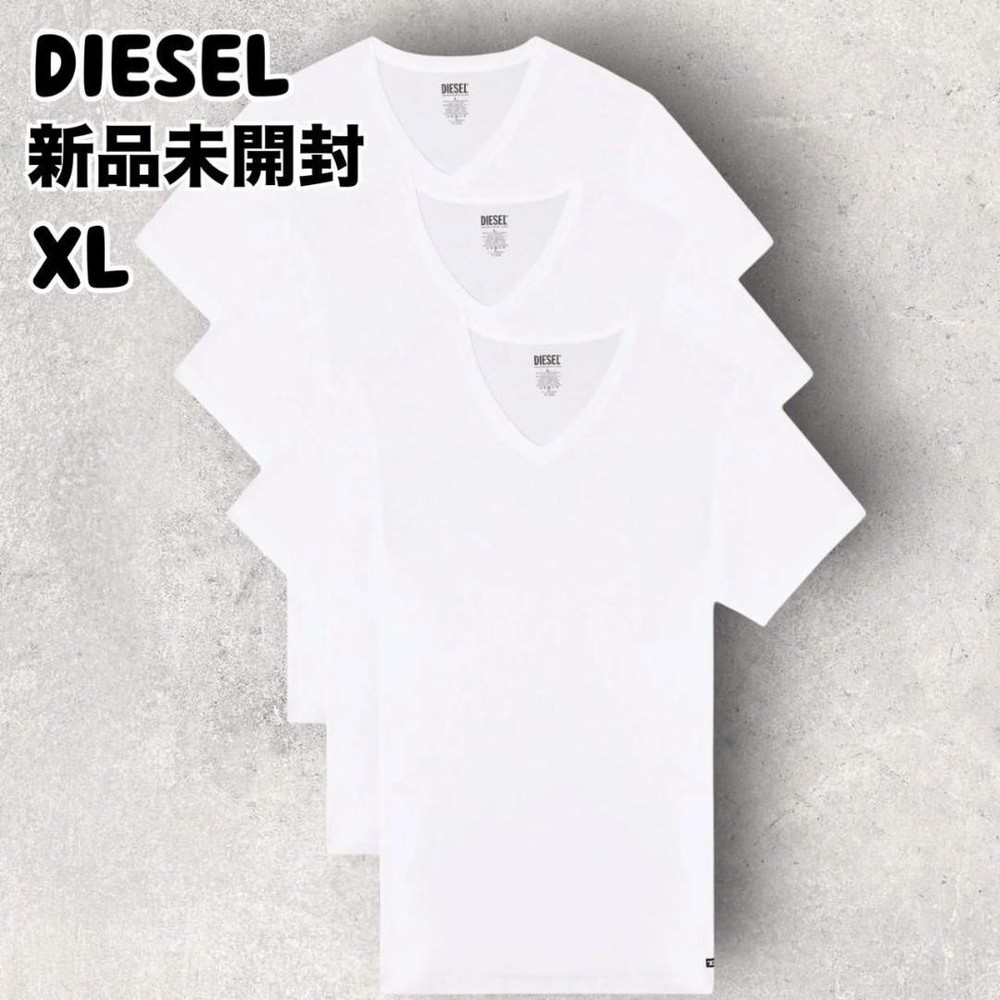 Brand new DIESEL T-shirts, crew neck, 3 pieces, XL, white.