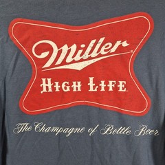 Miller High Life Champagne of Beers Mens Medium Blue Classic T-Shirt New