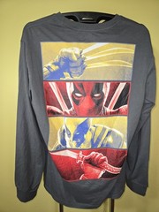 Marvel Deadpool & Wolverine Gray Long Sleeve Crew Neck Graphic Tee Men’s XL
