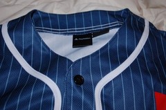 Sony PlayStation Kanji Baseball Jersey Official License Navy Pinstripe XL