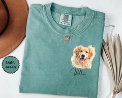 Custom Pet Portrait Comfort Tee Personalized Dog Cat Photo Shirt Gift