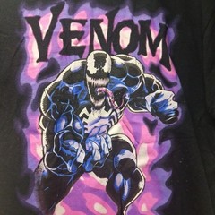 Marvel Venom Mens Mad Engine Graphic T-Shirt Black Purple Pink Cotton Medium