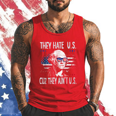 They Hate Us Cuz They Ain’t Us Funny 4th Of July Usa Flag Tank Top