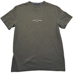 Fred Perry T Shirt Medium Men’s Green Cotton Vintage Casual Mod Indie Spell Out