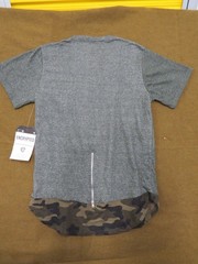 ENCRYPTED Men’s T-Shirt Olive Camo XL Zipper Pocket Curved Hem Cotton Blend