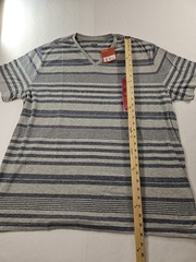 Mossimo Supply Co. Men’s Navy & Gray Striped V-Neck T-Shirt Size XXL