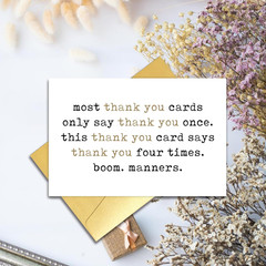 Funny & Sarcastic Thank You Card, Humorous Thank You Card for Doctor Nurse Teach