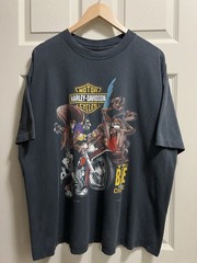 Vintage 1993 Harley Davidson Looney Tunes Group Tee Shirt Size XL Single Stitch