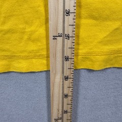 Adidas T-Shirt Mens Large Yellow 3-Stripe Performance Athletic Gym Sportswear