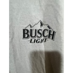 Busch Light Beer Fishing Bass Graphic T-Shirt Mens 3XL Grey Brew City Tee