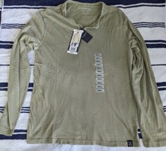 New Lucky Brand Men’s S Long Sleeve Notch Neck Triblend Henley Shirt Loden Green