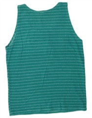 Best Company Mens Graphic Vest Top Large Turquoise Striped DG06