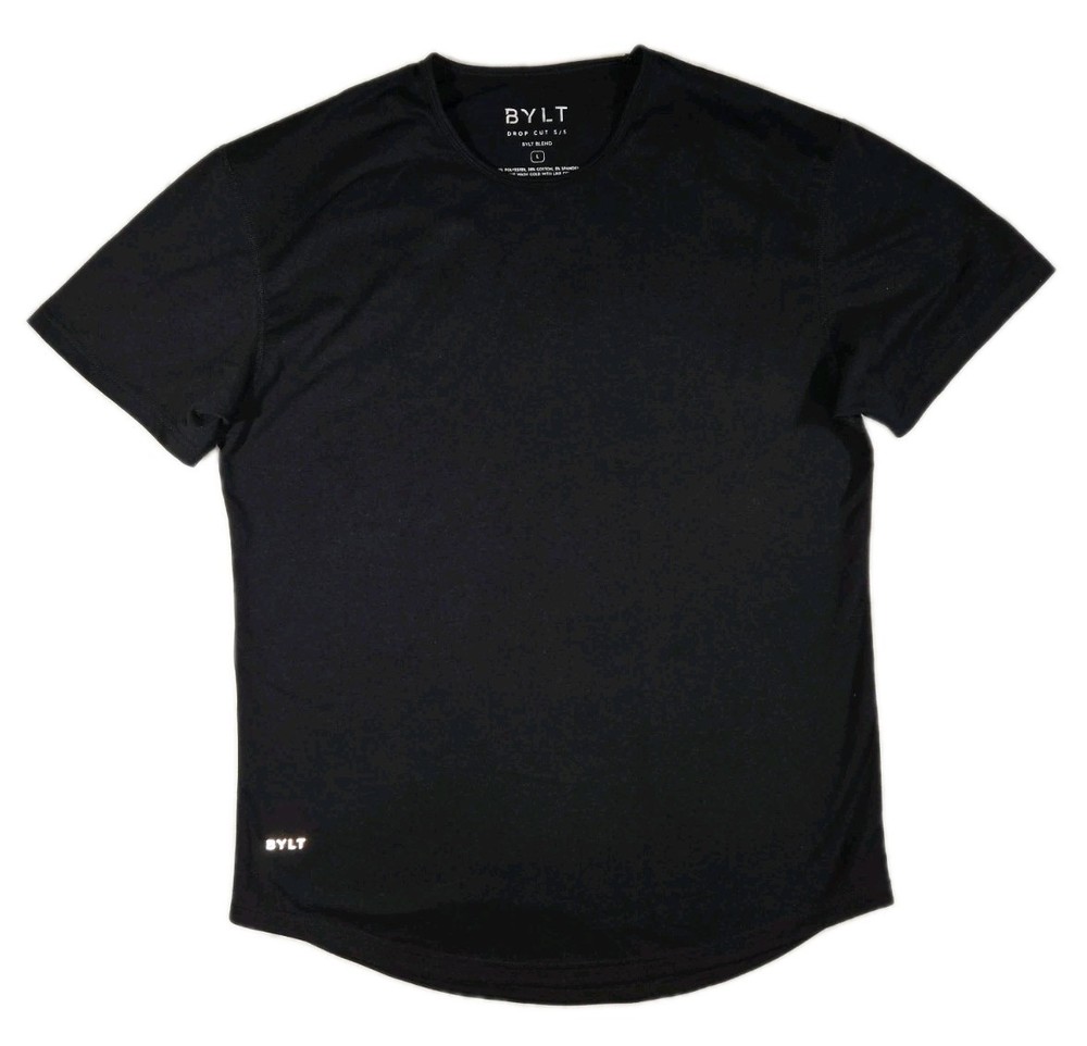 Mens BYLT Drop Cut Basics Short Sleeve T Shirt Black Large