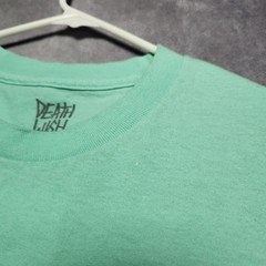 VTG Deathwish Skateboard League T-Shirt Mens Large Green Skeleton DWSL Skate Tee