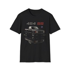 Chevy 454 SS Pickup T-Shirt | 1990 Muscle Truck C1500 Sport Tee Black Graphic