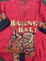 VTG Batik THE BARONG BALI Top LARGE TRADITIONAL Mythology Shirt INDONESIA RARE
