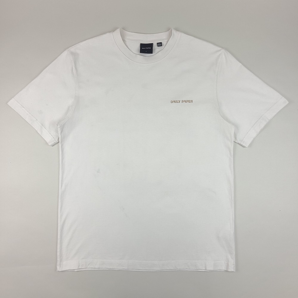 Daily Paper Shirt Mens Large White Cut And Sew Pattern Graphic Tee