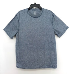 Members Mark Shirt Men Size XL Blue Micro Striped Short Sleeve Crew Neck Top