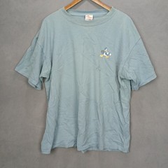 VTG Disney Cyan Donald Duck T Shirt Mens XL Light Blue World Famous Fowl Mouth