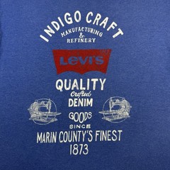 Levis Indigo Craft Graphic T Shirt Mens Large Blue Logo Casual Tee -602