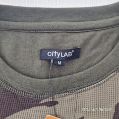 Citylab Classic Thermal Shirt Mens M Multicolor Camouflage Cotton Waffle Knit