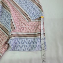 Original Use T-Shirt Mens Small Blue Pink Brown Geometric Stripe Crew Neck Tee