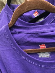 NWT Pair Unisex Adult 62″ Chest/Bust Size 5XL T-shirt Tops Soild Purple S/S AsIs