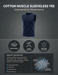 Men’s Tank Tops Cotton Sleeveless Shirts Muscle Gym Workout Causal Summer Shirt