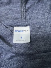 Sport-Tek PosiCharge Tri-Blend Wicking Short Sleeve Hoodie True Navy Htr Size L