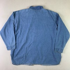 vtg 90s Mighty Ducks Original Produck Shirt Chambray Mens Large Blue Made in USA