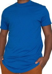 MEN HIPSTER ELONGATED HIP HOP T-SHIRTS WITH SIDE ZIPPER T-552 SOLID