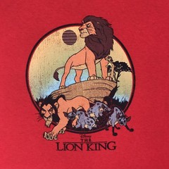 Disney Lion King Shirt Mens Large Red Mufasa Scar Hyenas Graphic Tee Top Movie