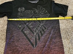 American Fighter Buckle Mens Red Black Ombre Short Sleeve T Shirt Size XL EUC