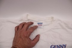 Vintage Genny Light Let the Party Begin Gildan Heavy Large White T-shirt R1B6