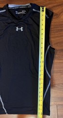 Under Armour Mens Shirt Medium Black Sleeveless Tank Top Compression HeatGear