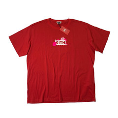 KITH Shirt Mens 2XL Cardinal Treats Plum Blossom Cotton Short Sleeve Floral Logo