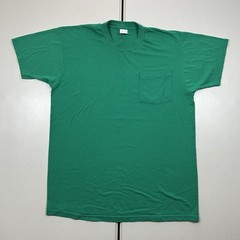 Vintage 90s Fruit of the Loom Selvedge Pocket T Shirt Men’s Size Large Green