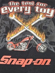 Vintage Snap On Fruit of the Loom Heavy Cotton T Shirt – Black – XL