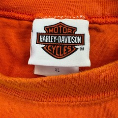 VTG Harley Davidson Tank Shirt Mens XL Orange Sleveless Sturgis Motorcycle USA