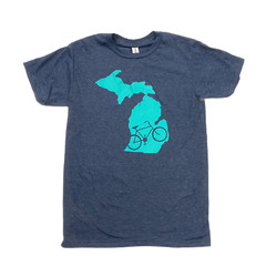 Michigan Bicycle T-Shirt- Bike- Bicycling- Bike Shirt- Michigan Bike