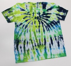 Tie Dye T-Shirt Adult L Electric Green Ghost Gildan Softstyle Short Sleeve