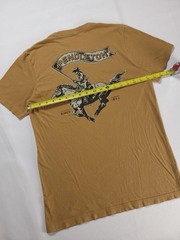 Pendleton Mens Sz M Rodeo Flag Graphic T-Shirt Brown Cowboy Horse Rider Logo Tee