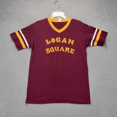 Logan Square Chicago Shirt Mens Medium Red Augusta Sportswear 13 Ringer Jersey